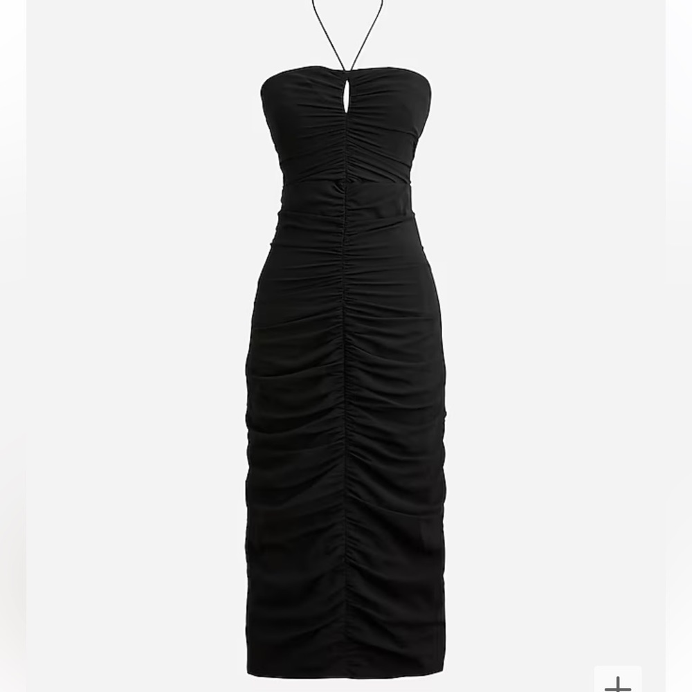 NEW J.Crew Collection halter-tie ruched dress black size 8